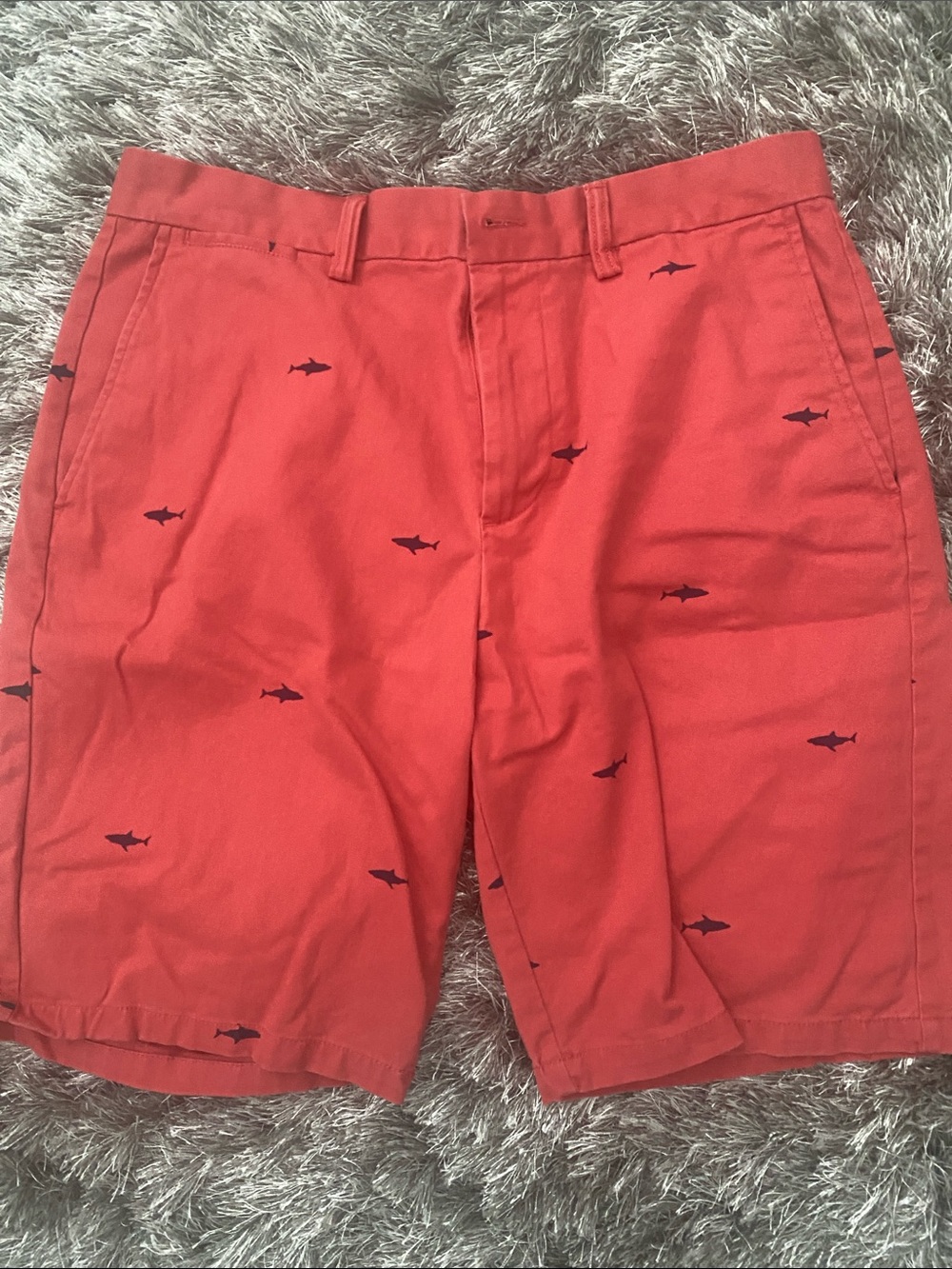 ⭐️4/$20⭐️ Old Navy Red Cotton Shorts with Navy Shark Embroidery